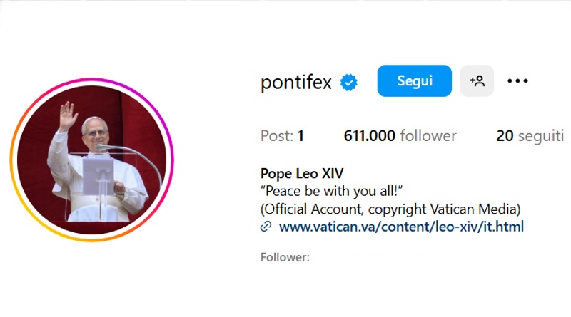Leone XIV, sui social come Papa Francesco